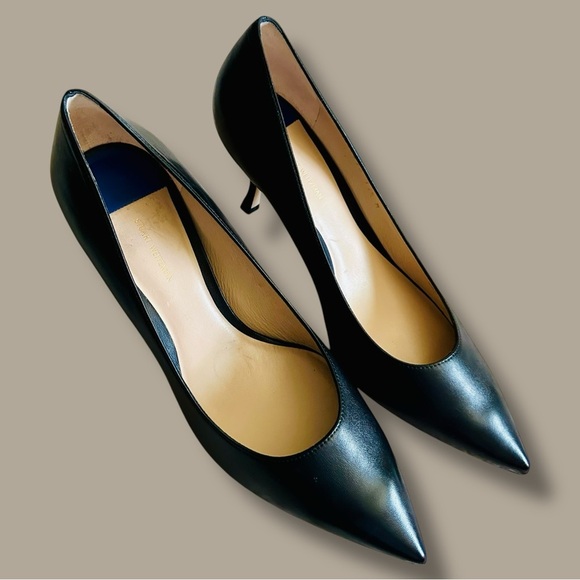 NWOT Stuart Weitzman Black Leather ‘Tippi 75’ Pointed Toe Pumps Size 11.5 - Picture 8 of 16